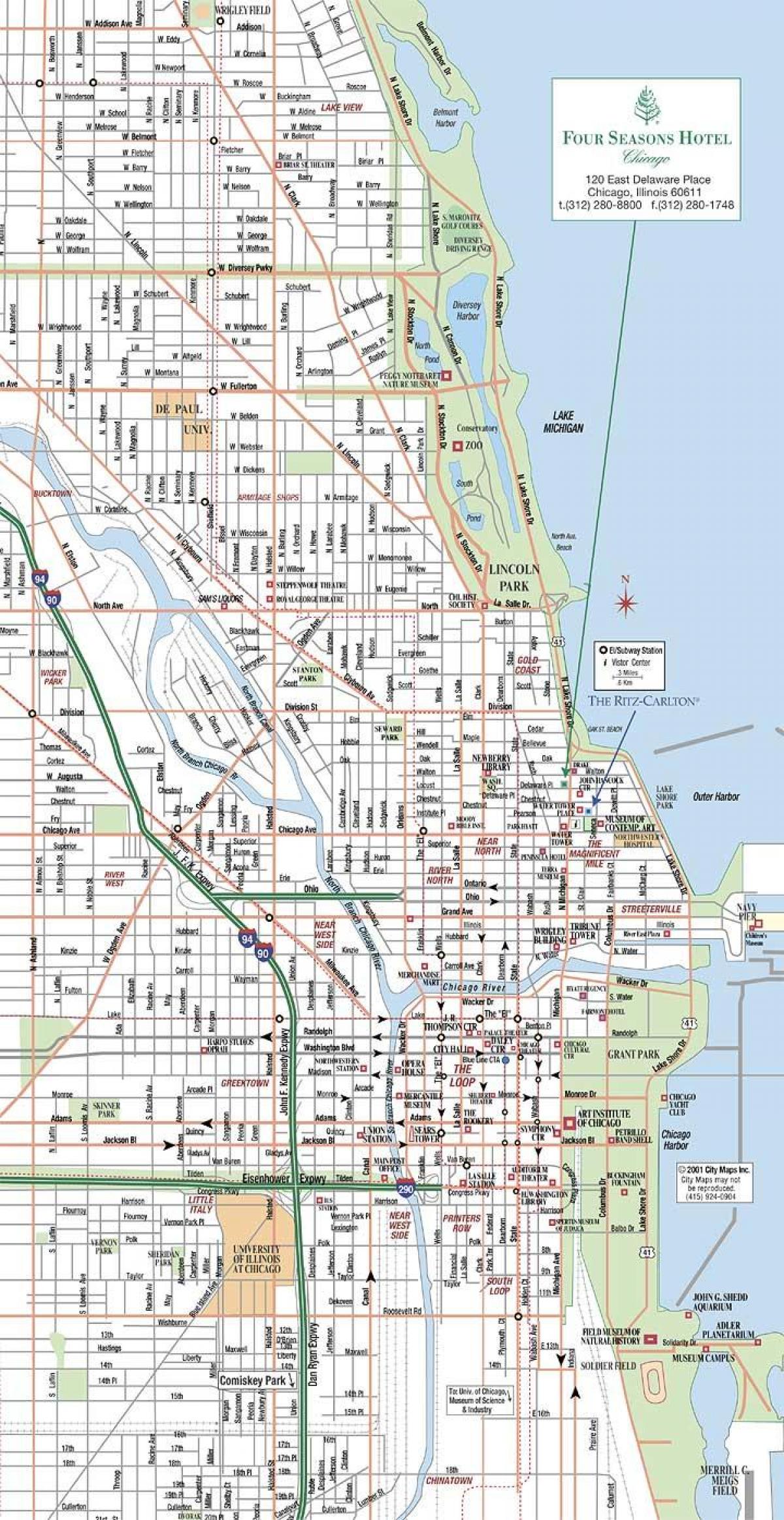 քարտեզ փողոցների Չիկագոյում
