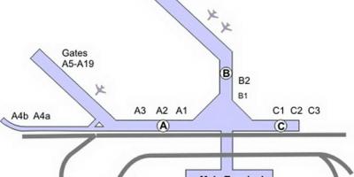 Քարտեզ օդանավակայանում Չիկագոյում Կես
