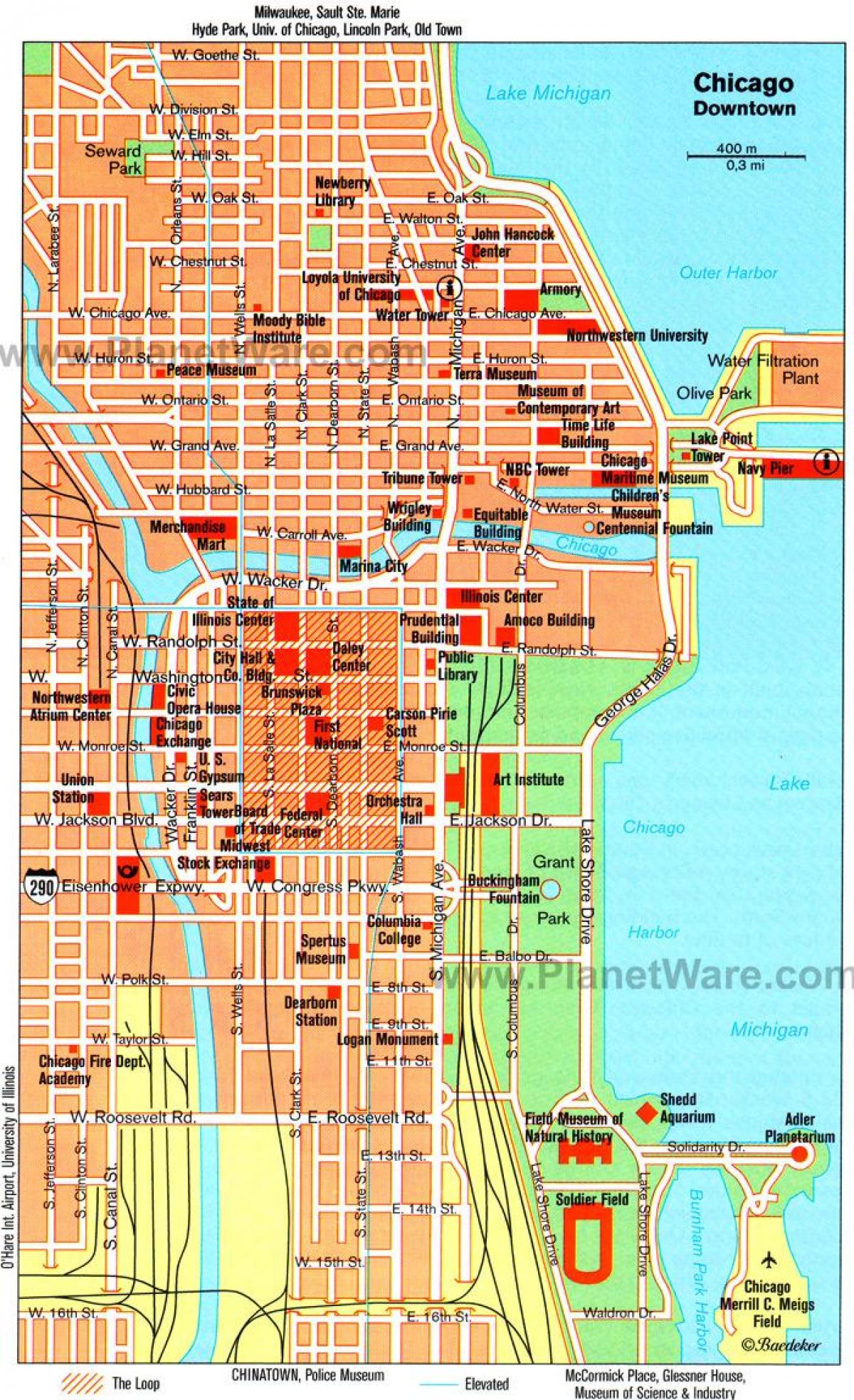 քարտեզ վայրերի Չիկագոյում